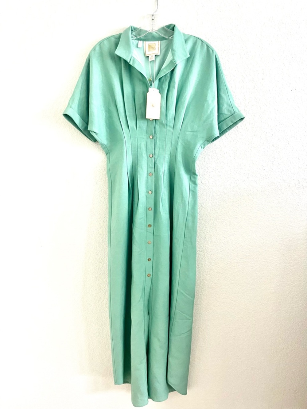 New Emily McCarthy Light Teal Button-Front Women’s Georgia Dress - Picture 2 of 6